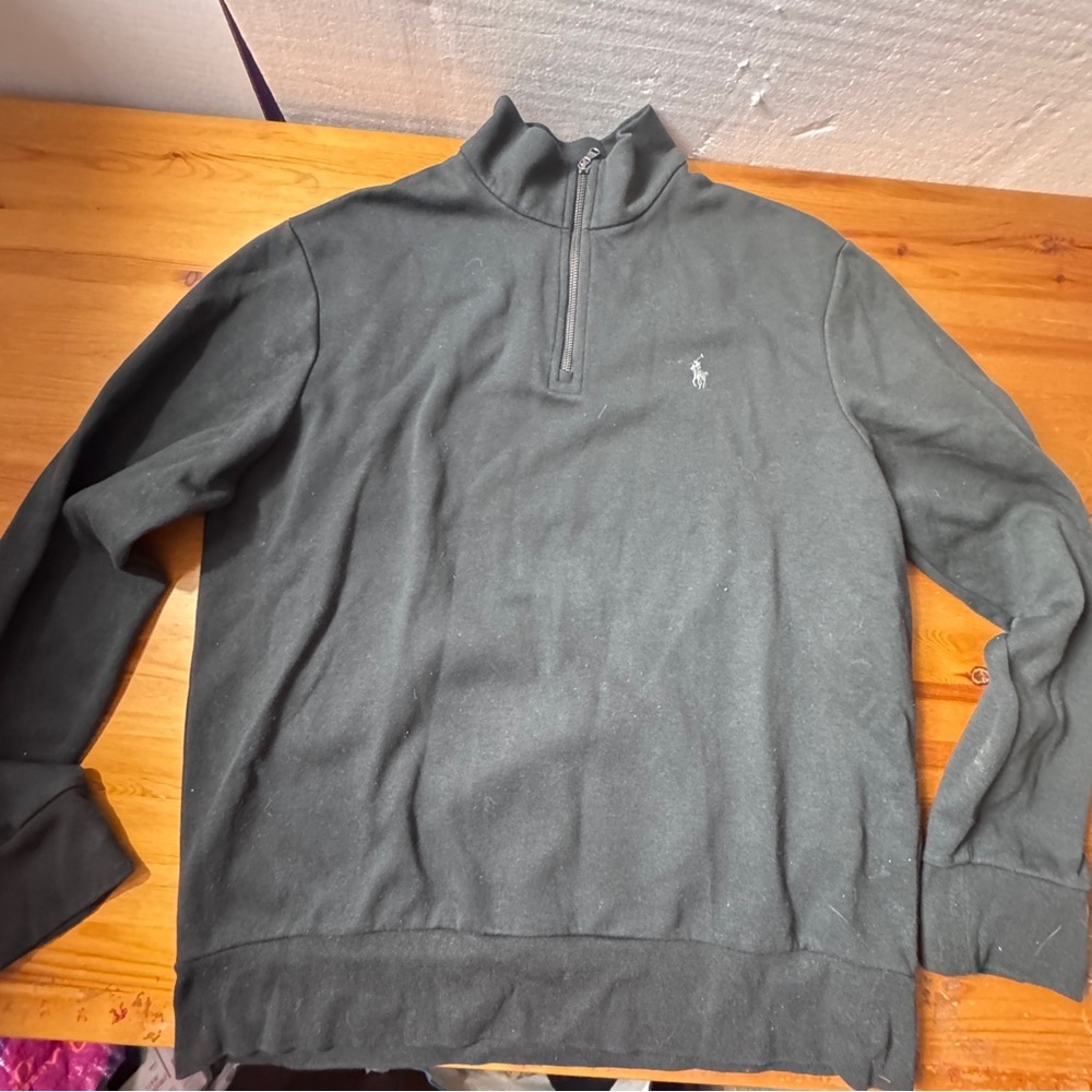 Ralph Lauren quarterer zip black long sleeve men’s shirt size large